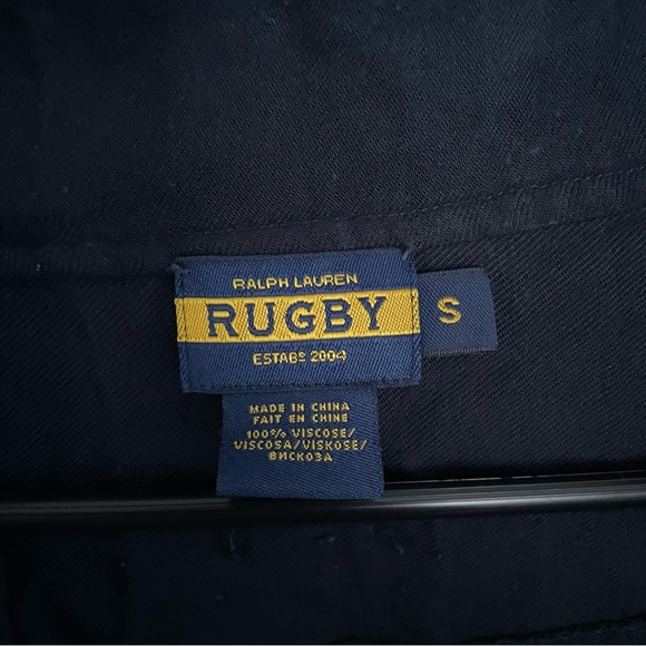 Ralph Lauren Rugby Navy Blue Button Down Top in S - Picture 2 of 3
